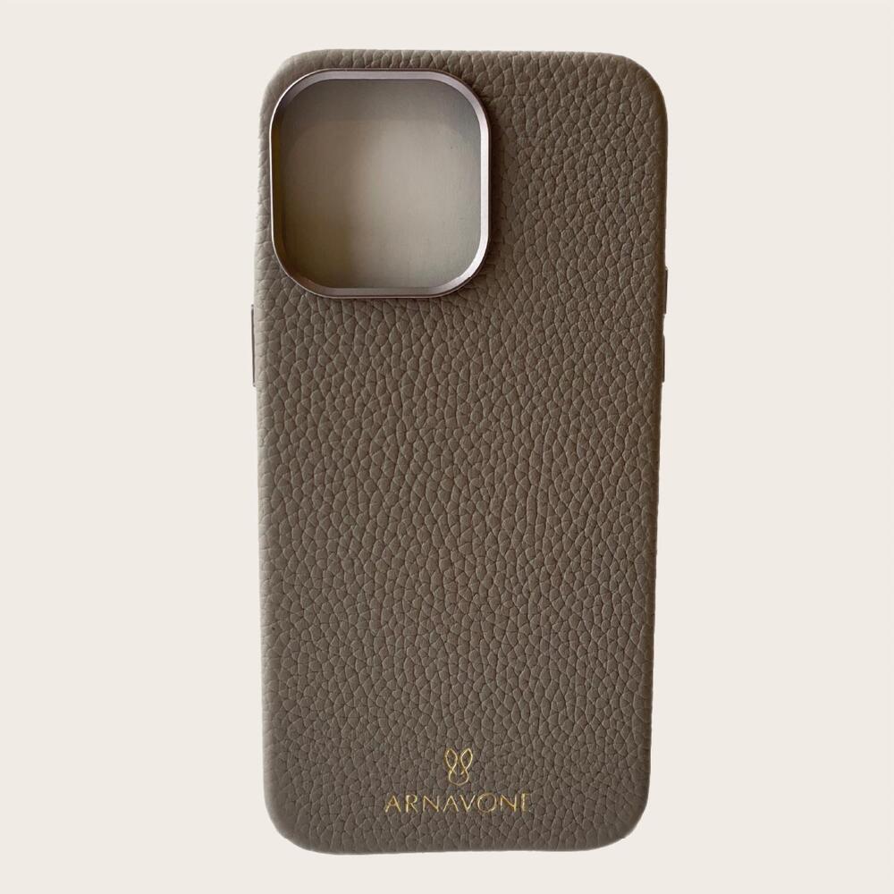 NEW ARNAVONE women's luxury leather phone case for iphone 14 pro max in taupe
